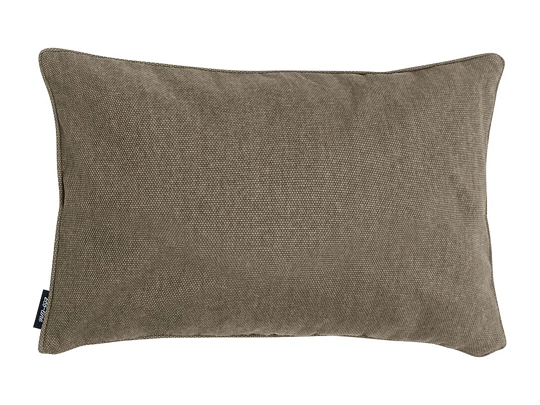 Coussin décoratif en toile taupe éco+ - Env. 30x50 cm - Lot de 4
