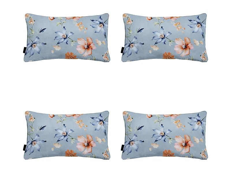 Coussin décoratif Florina bleu - Env. 30x50 cm - Lot de 4