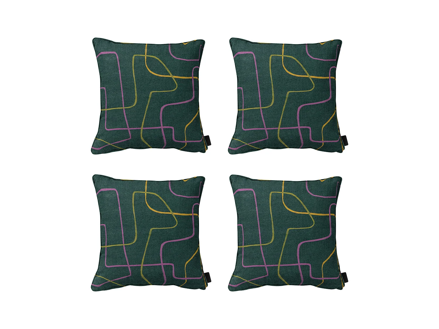 Coussin décoratif Joah vert - Env. 50x50 cm - Lot de 4