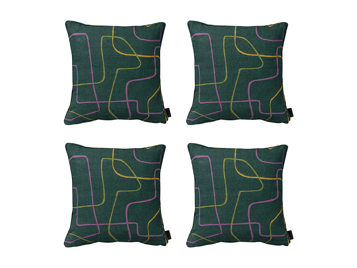 Coussin décoratif Joah vert - Env. 50x50 cm - Lot de 4