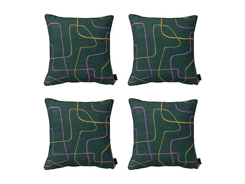 Coussin décoratif Joah vert - Env. 50x50 cm - Lot de 4