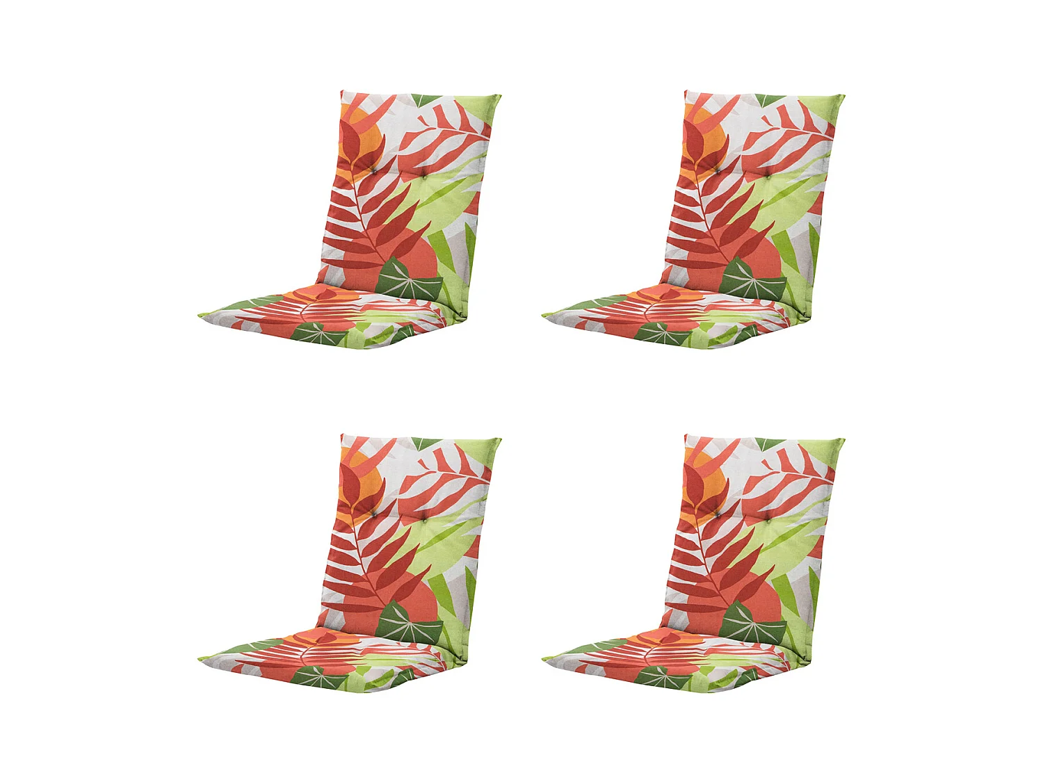 Coussin de chaise de jardin dossier bas Iven terra - Env. 105 x 50 cm - Lot de 4