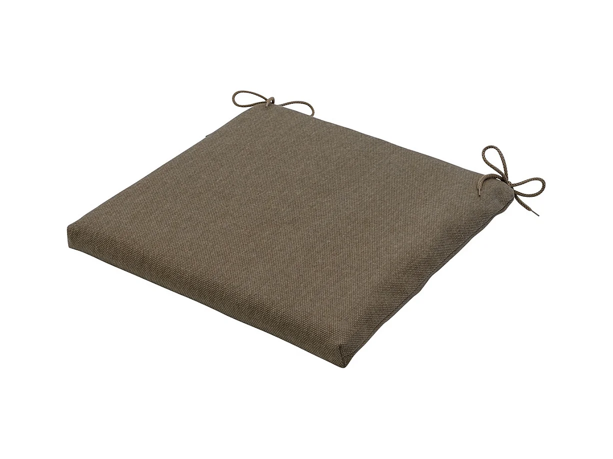 Coussin d'assise en toile taupe éco+ - Environ 40x40 cm - Lot de 4