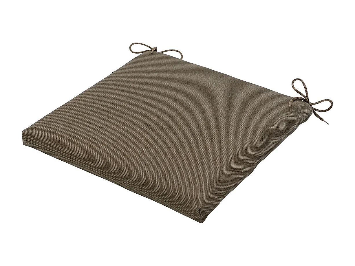 Coussin d'assise en toile taupe éco+ - Environ 40x40 cm - Lot de 4