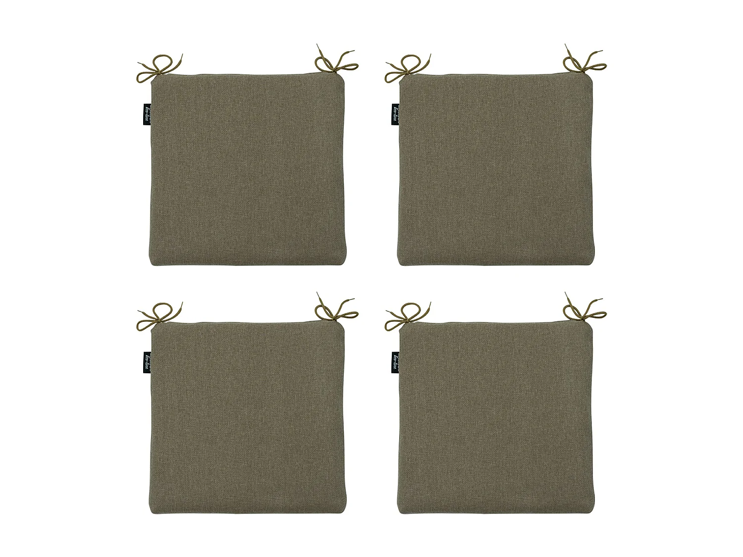 Coussin d'assise en toile taupe éco+ - Environ 40x40 cm - Lot de 4