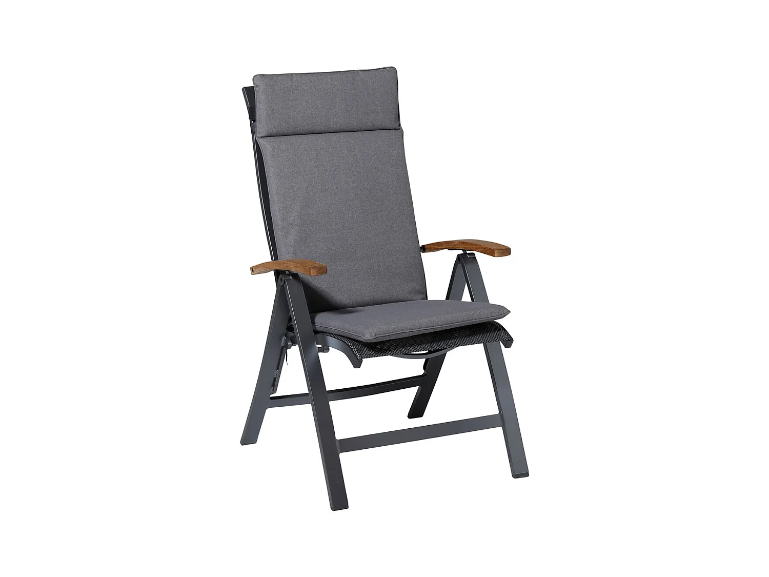 Cojín para silla de jardín con respaldo alto Oxford gris - Aprox. 120x50 cm - Juego de 4