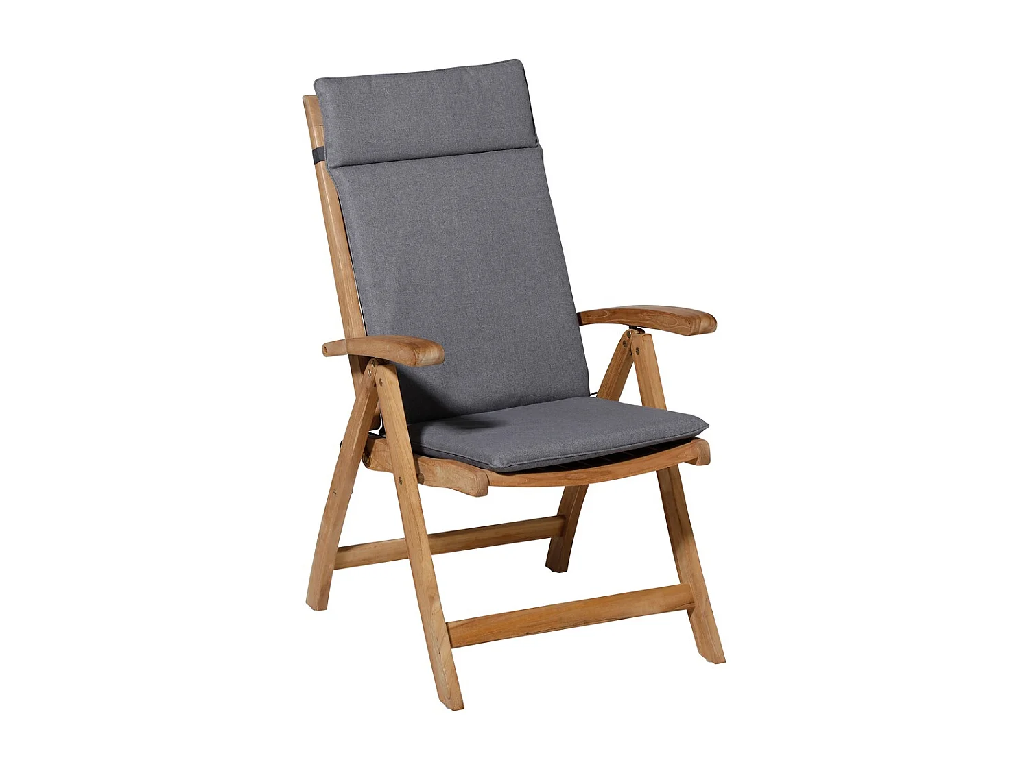 Coussin de chaise de jardin haut dossier Oxford gris - Environ 120 x 50 cm - Lot de 4