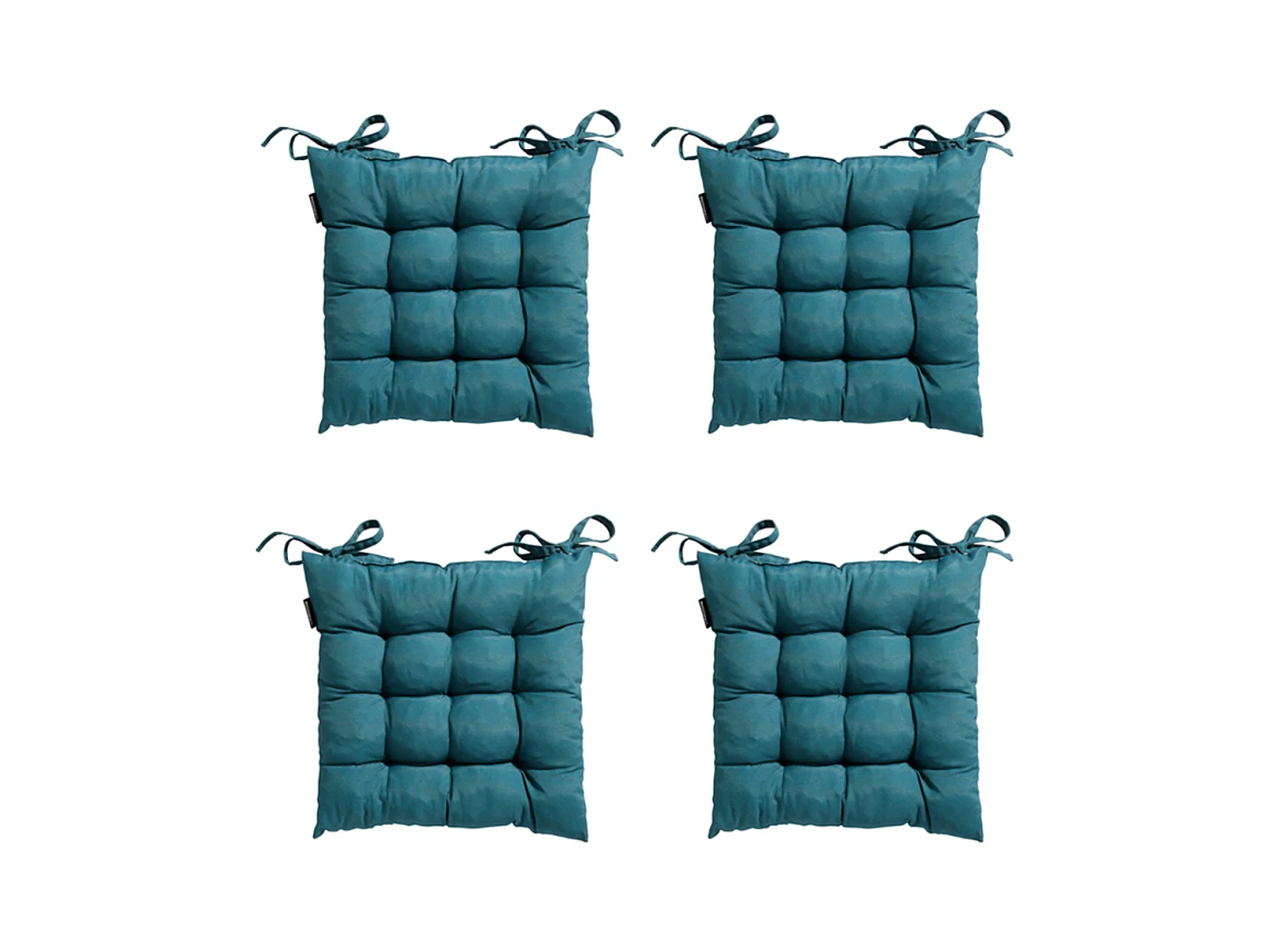 Coussin d'assise Panama bleu mer - Env. 46x46 cm - Lot de 4