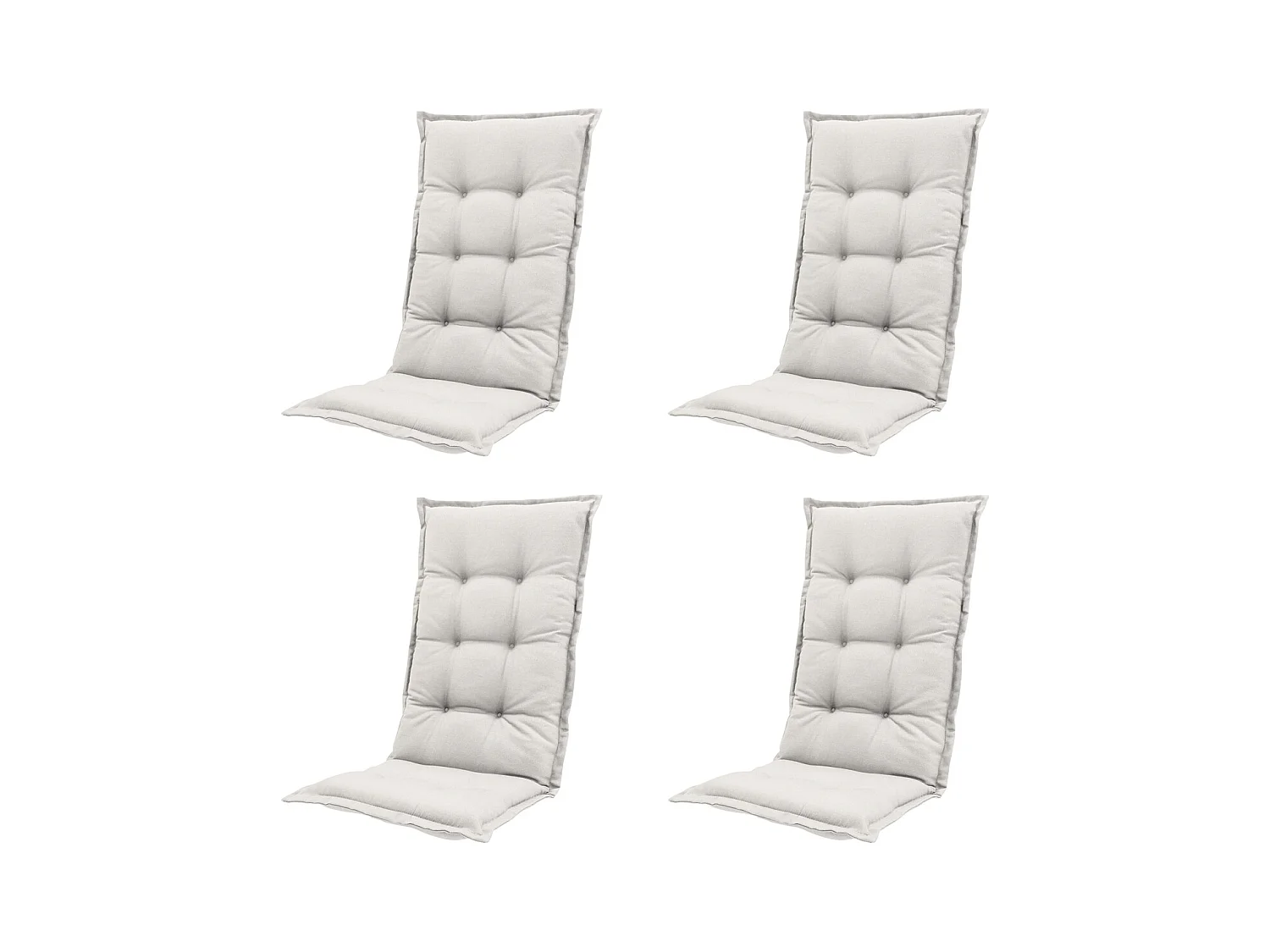 Coussin de chaise de jardin à dossier haut, couleur sable de Naples - Dimensions : environ 123 x 50 cm - Lot de 4