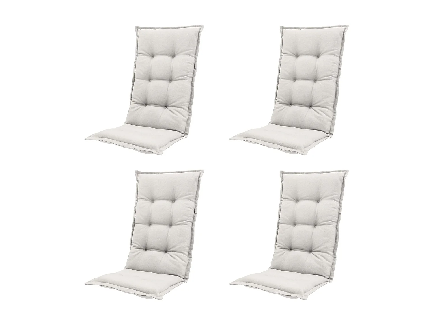 Coussin de chaise de jardin à dossier haut, couleur sable de Naples - Dimensions : environ 123 x 50 cm - Lot de 4