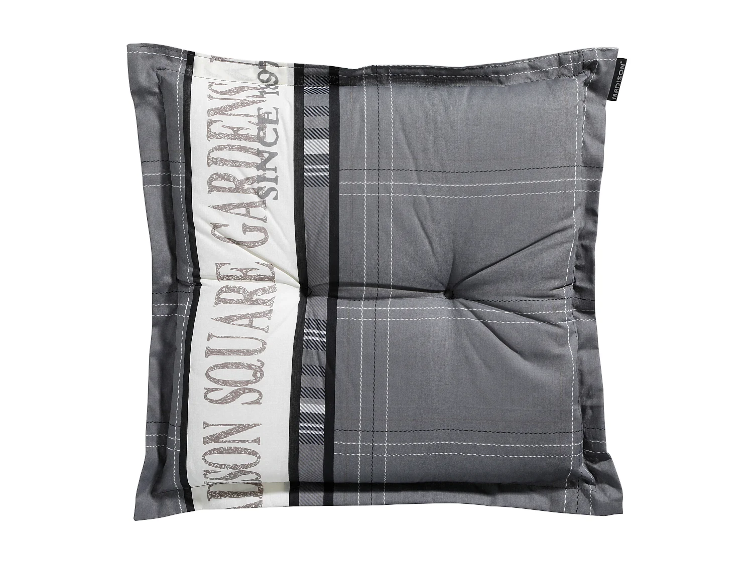 Coussin d'assise Madison Garden gris - Environ 50 x 50 cm - Lot de 4