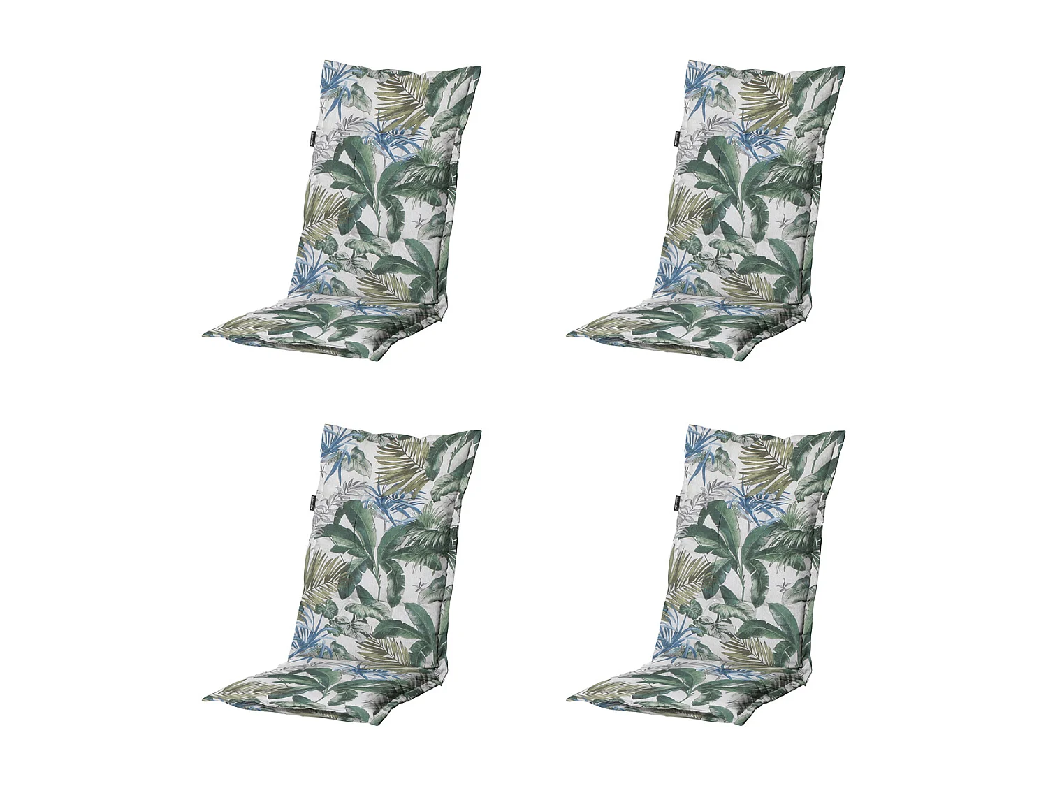 Coussin de chaise de jardin High Back Bliss bleu - Environ 123 x 50 cm - Lot de 4