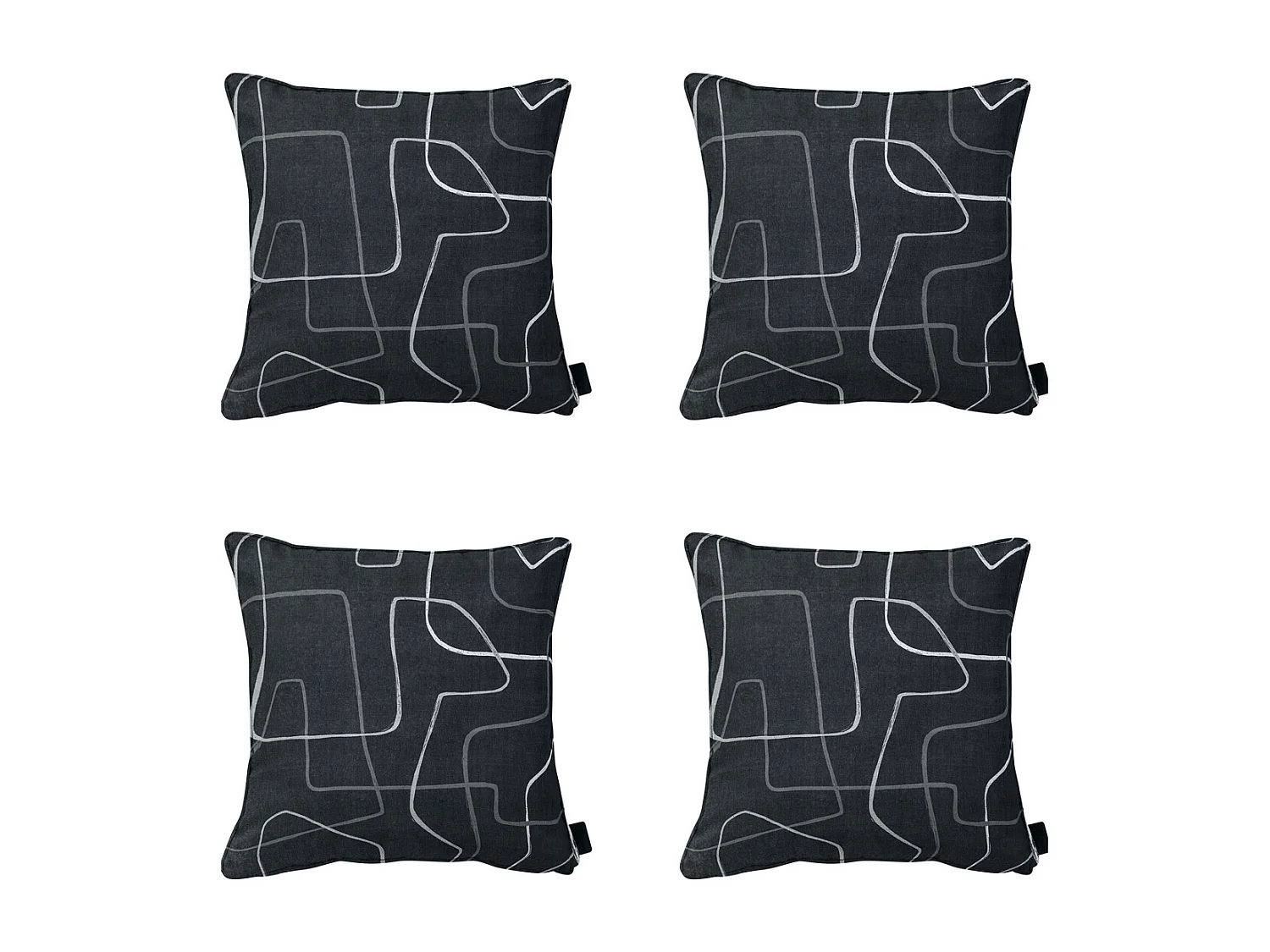 Coussin décoratif Joah gris - Env. 50x50 cm - Lot de 4
