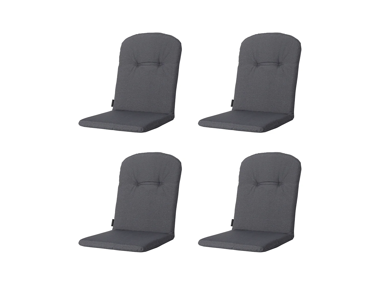 Coussin de chaise baquet dossier haut Panama gris - Env. 96x45 cm - Lot de 4