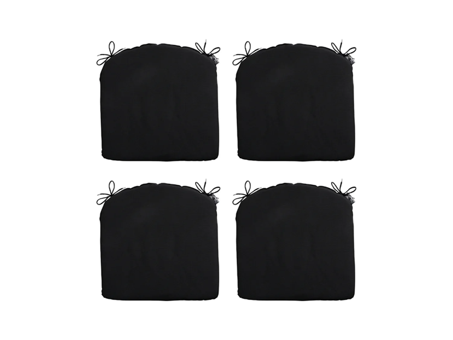 Coussin d'assise Panama noir - Environ 46 x 48 cm - Lot de 4