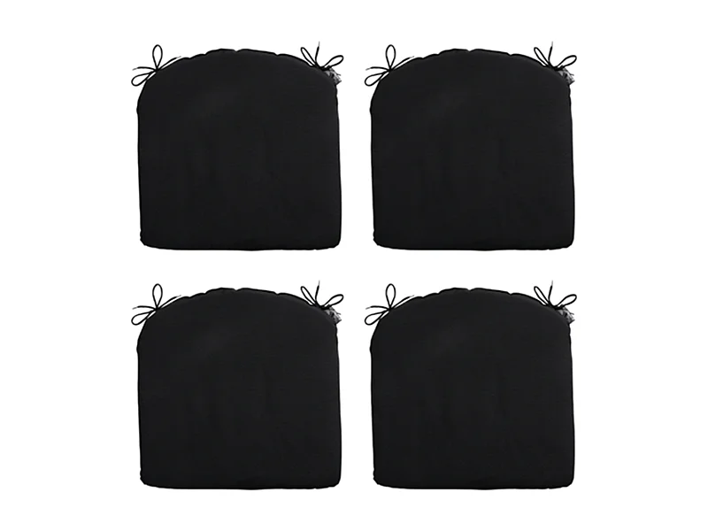 Coussin d'assise Panama noir - Environ 46 x 48 cm - Lot de 4