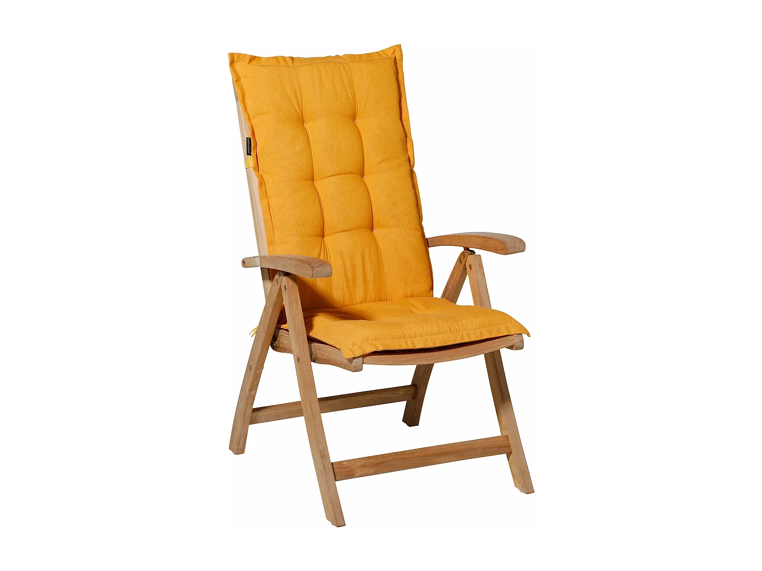 Coussin de chaise de jardin à dossier haut Panama doré brillant - Environ 123 x 50 cm - Lot de 4