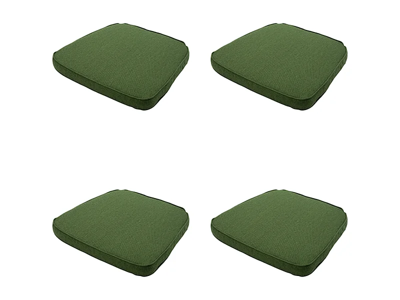 Coussin d'assise en osier vert mousse toile éco+ - Env. 48 x 48 cm - Lot de 4