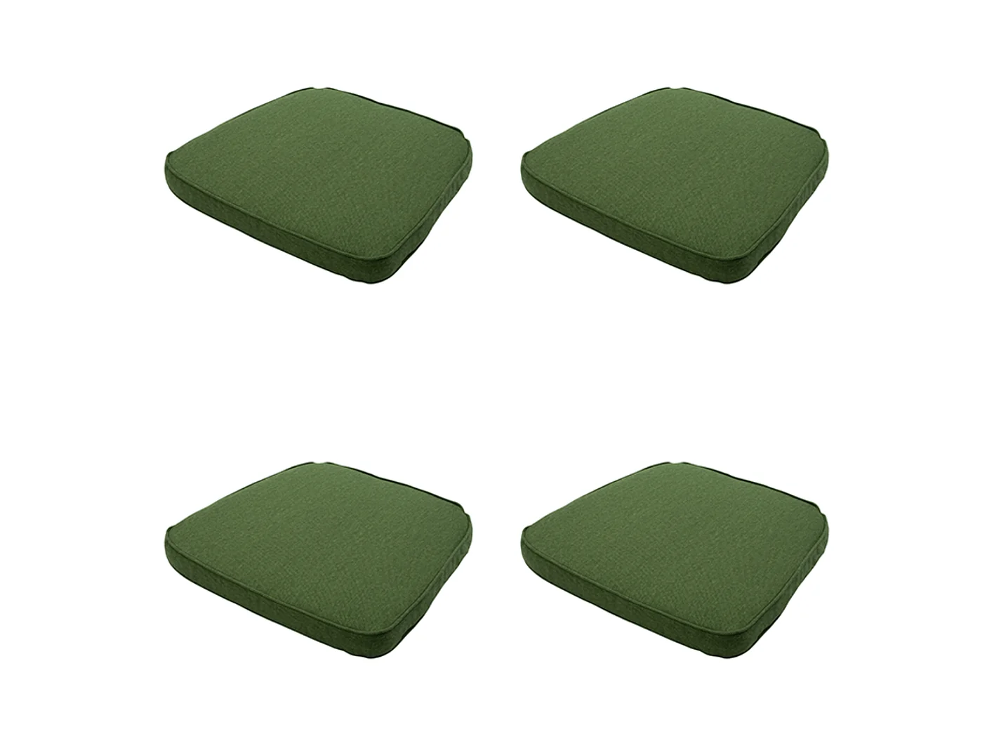 Coussin d'assise en osier vert mousse toile éco+ - Env. 48 x 48 cm - Lot de 4