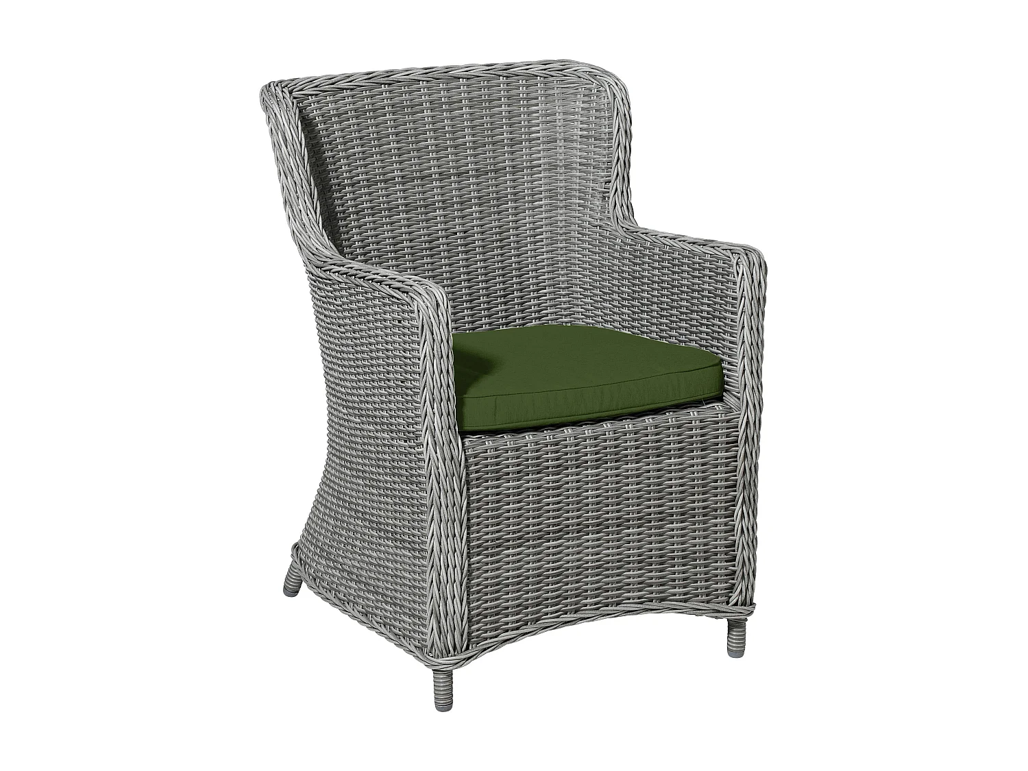 Coussin d'assise en osier vert mousse toile éco+ - Env. 48 x 48 cm - Lot de 4