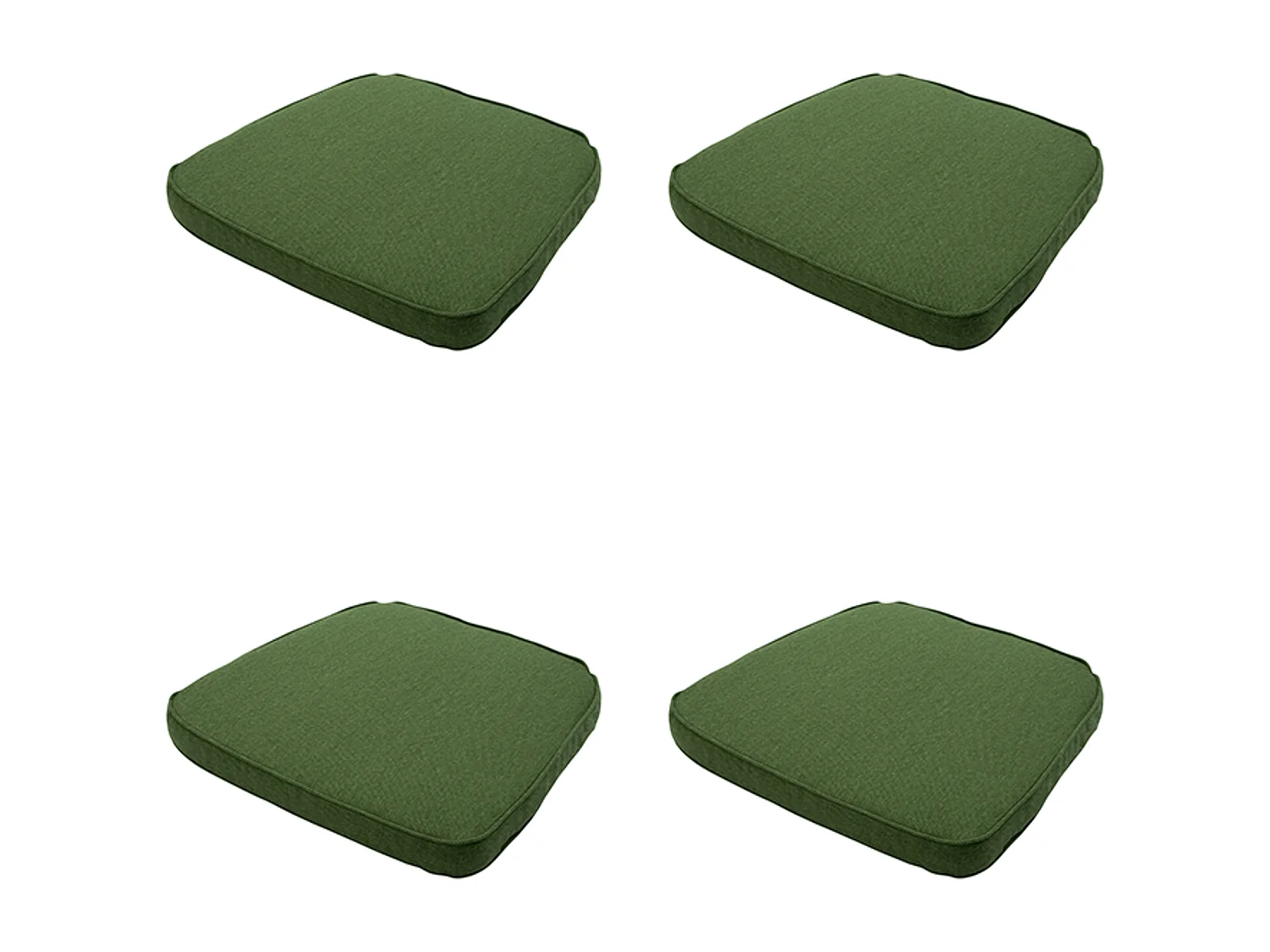 Coussin d'assise en osier vert mousse toile éco+ - Env. 48 x 48 cm - Lot de 4