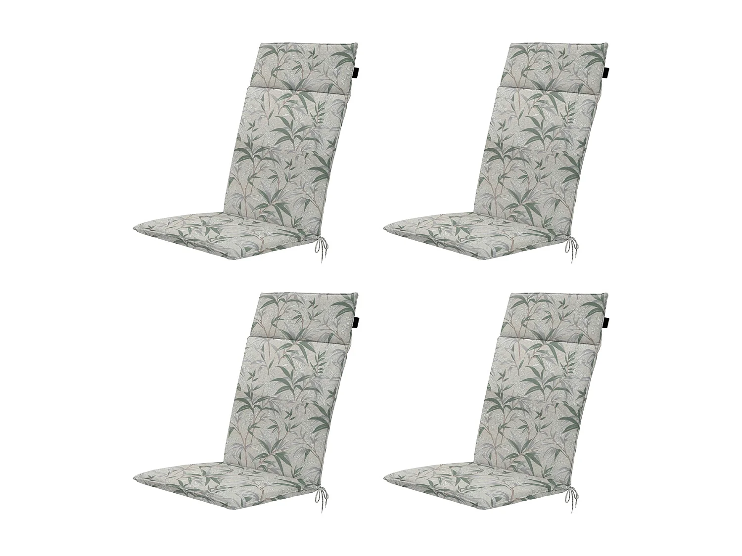 Coussin de chaise de jardin haut dossier Palma naturel - Environ 120 x 50 cm - Lot de 4