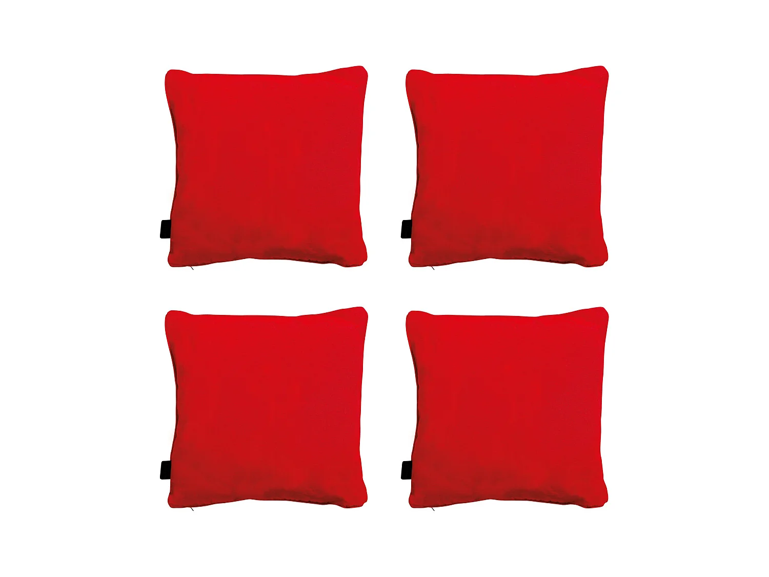 Coussin décoratif Panama rouge - Env. 45x45 cm - Lot de 4