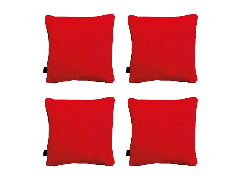 Coussin décoratif Panama rouge - Env. 45x45 cm - Lot de 4
