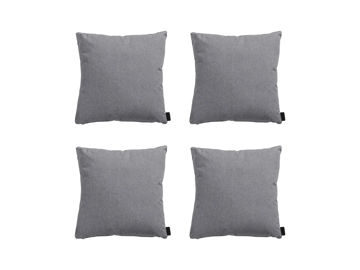 Coussin décoratif Oxford gris - Env. 45x45 cm - Lot de 4
