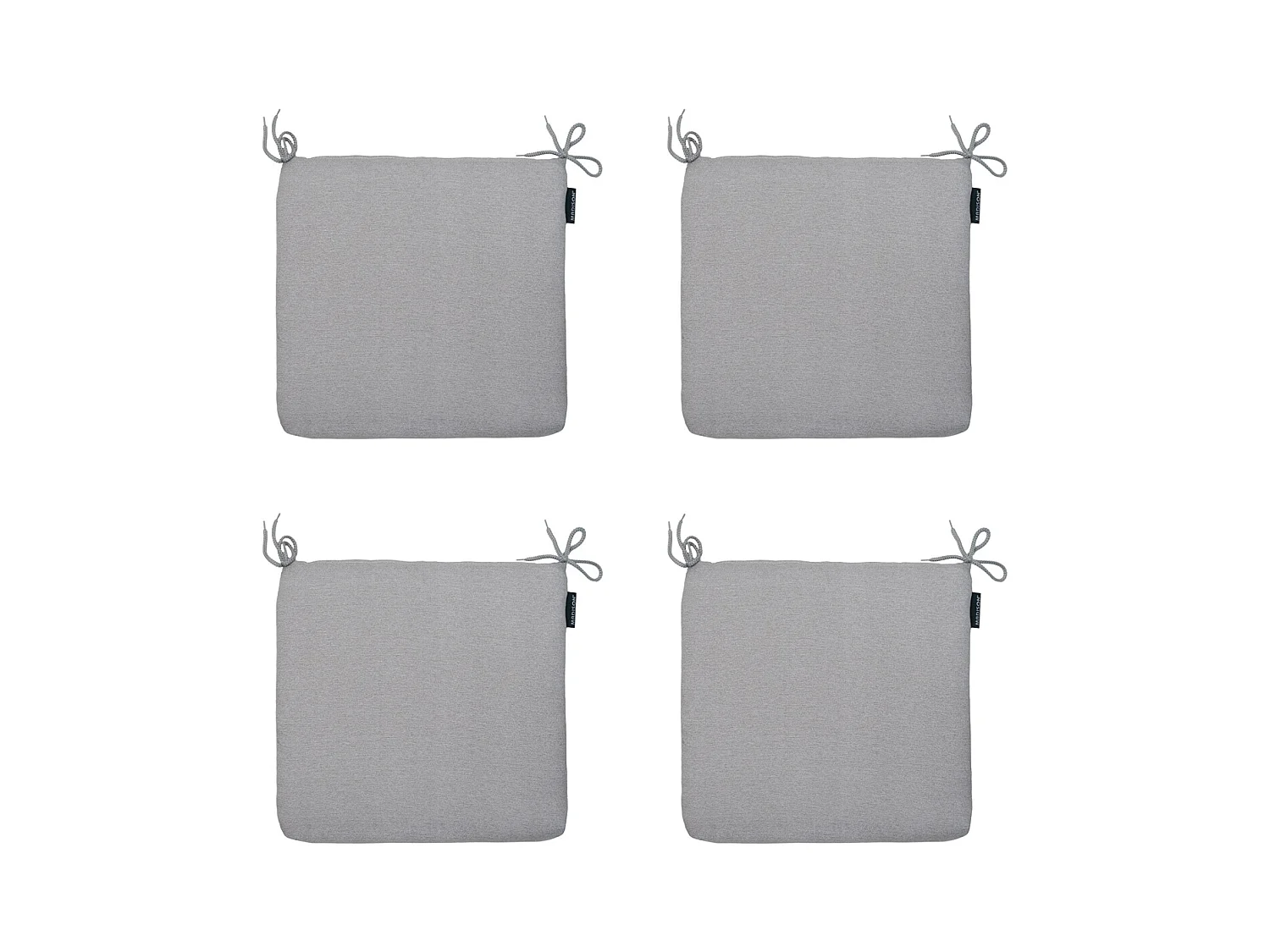 Coussin d'assise Naples gris - Environ 40 x 40 cm - Lot de 4