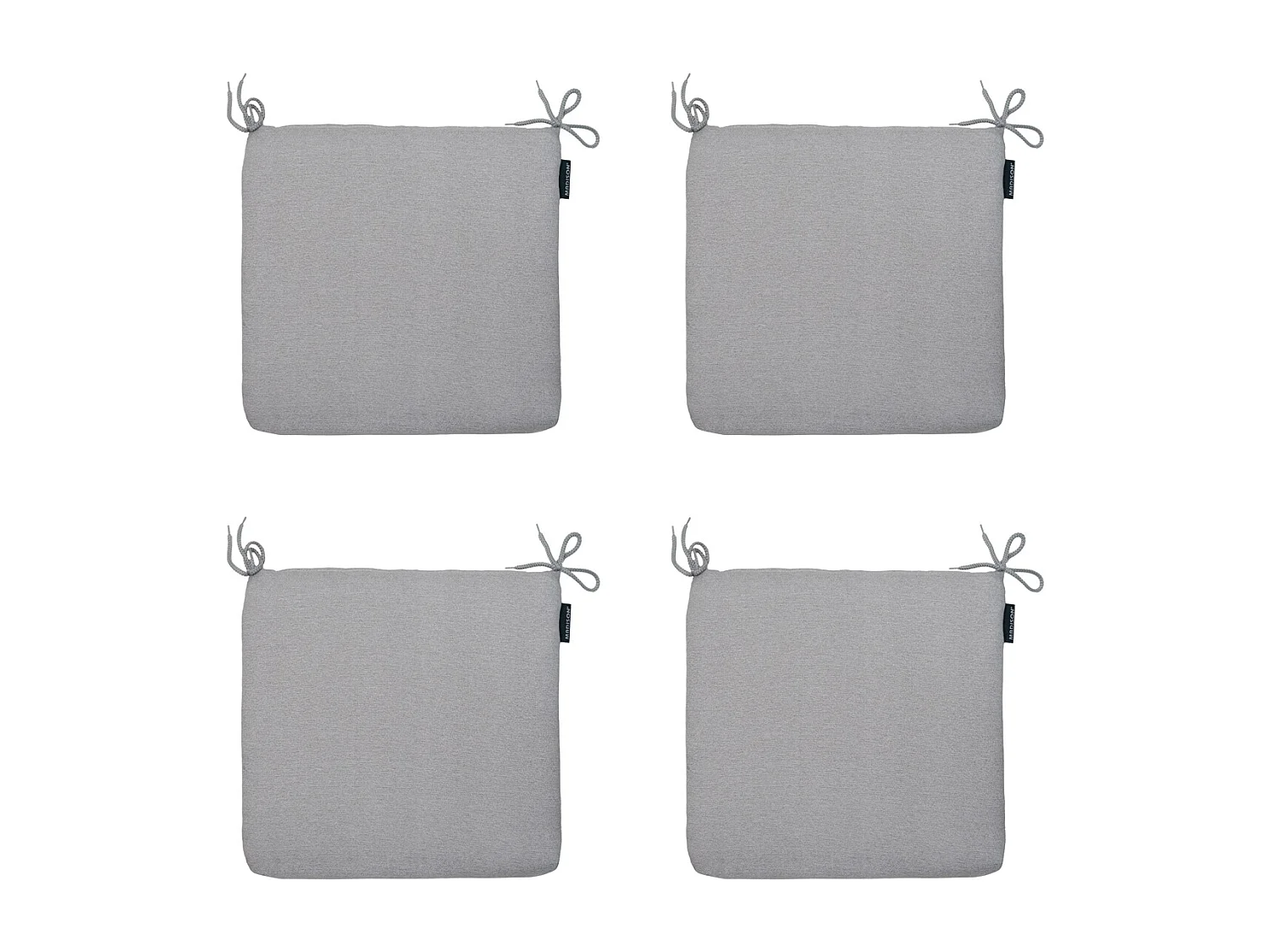 Coussin d'assise Naples gris - Environ 40 x 40 cm - Lot de 4