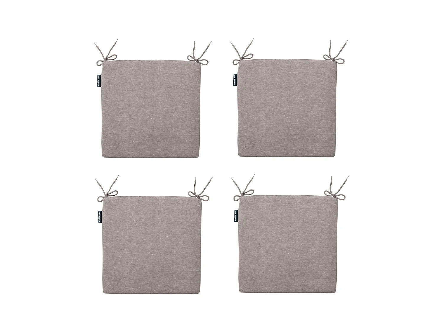 Coussin d'assise Panama taupe - Env. 40x40 cm - Lot de 4