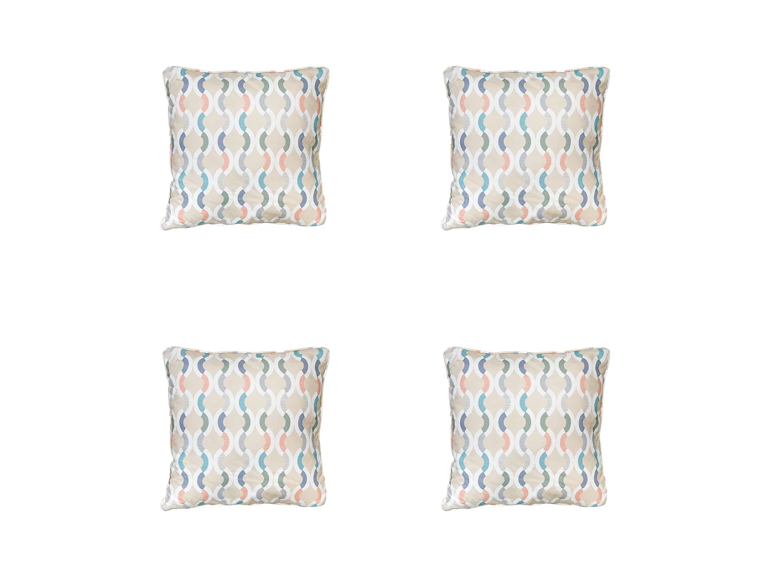 Coussin décoratif Trivia naturel - Environ 50x50 cm - Lot de 4