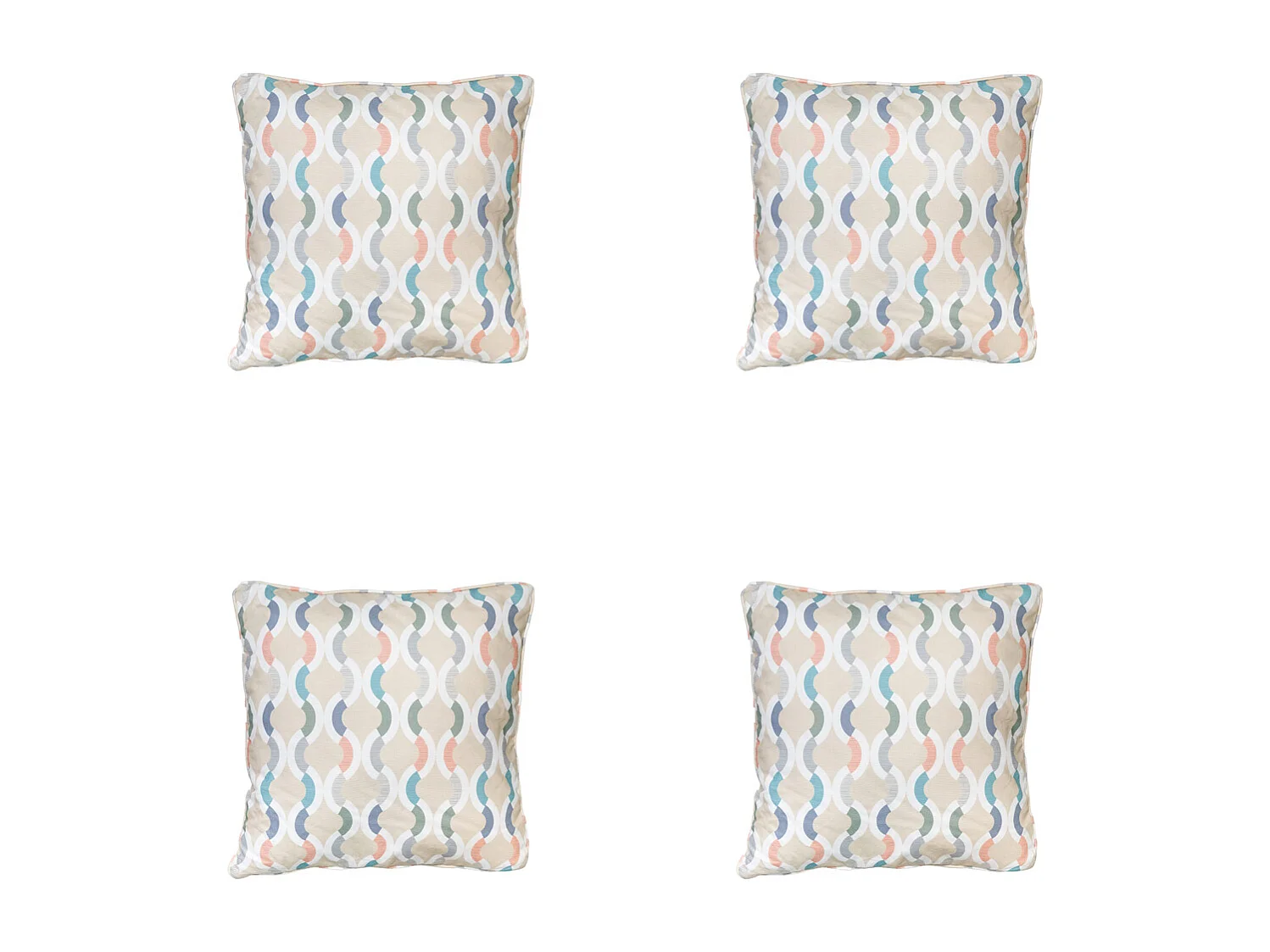 Coussin décoratif Trivia naturel - Environ 50x50 cm - Lot de 4