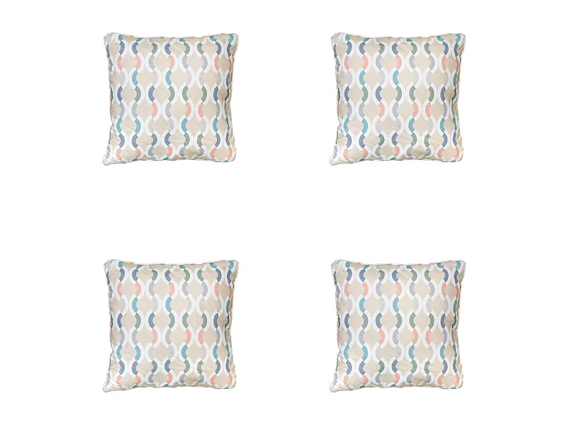 Coussin décoratif Trivia naturel - Environ 50x50 cm - Lot de 4