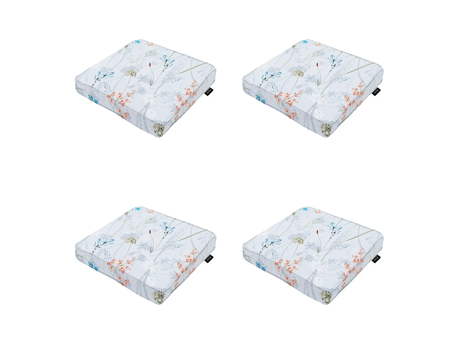 Coussin d'assise Donna Azure Canvas Eco+ - Environ 40 x 40 cm - Lot de 4