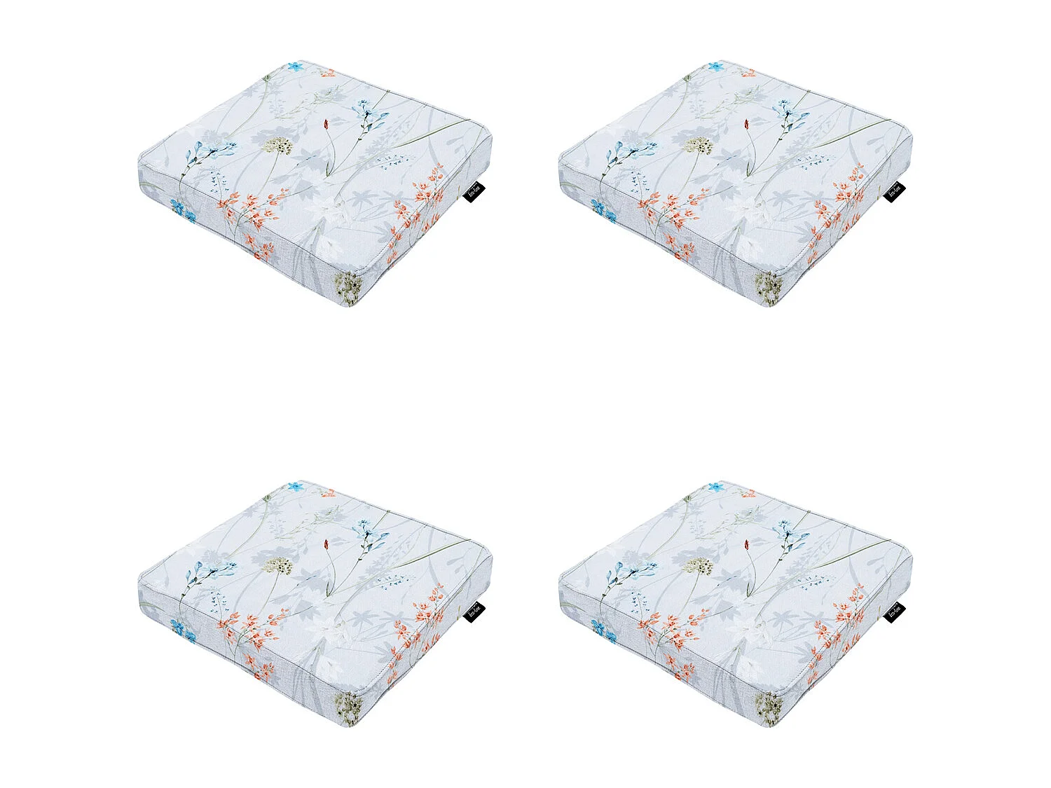 Cojín de asiento Donna lona azul eco+ - Aprox. 40x40 cm - Juego de 4