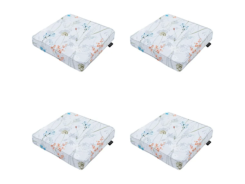 Coussin d'assise Donna Azure Canvas Eco+ - Environ 40 x 40 cm - Lot de 4