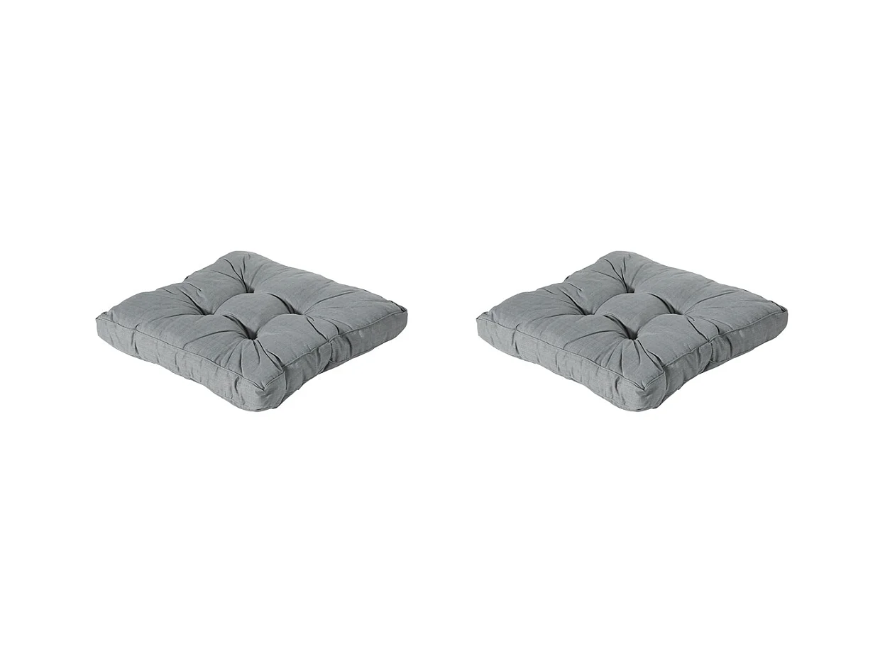 Coussin d'assise Florance Basic gris - Environ 60 x 60 cm - Lot de 2
