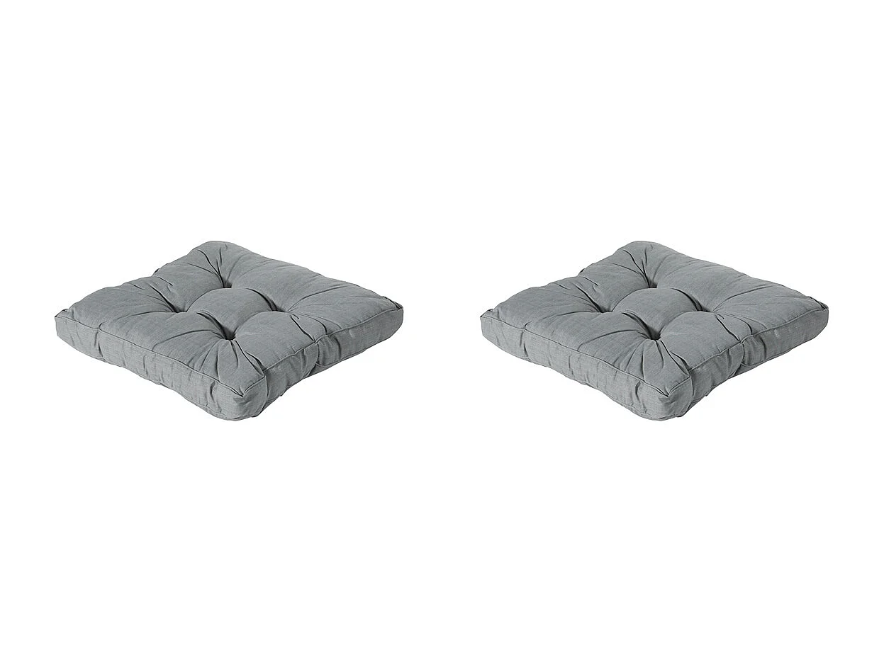 Coussin d'assise Florance Basic gris - Environ 60 x 60 cm - Lot de 2