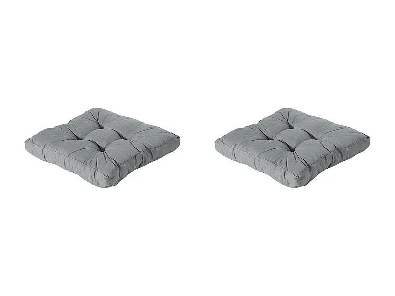 Coussin d'assise Florance Basic gris - Environ 60 x 60 cm - Lot de 2