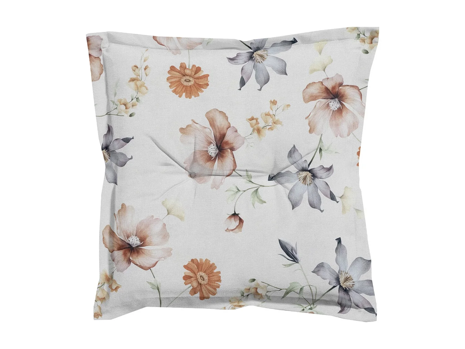 Coussin d'assise Florina naturel - Environ 50x50 cm - Lot de 4