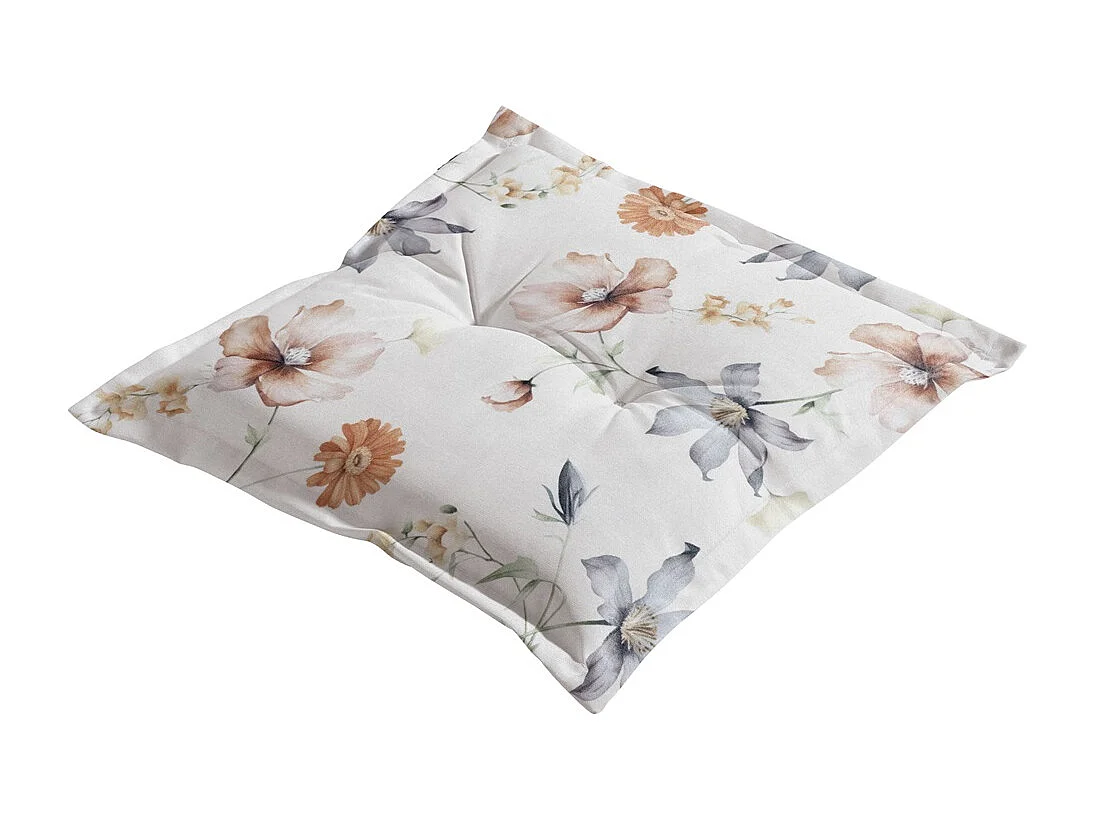 Coussin d'assise Florina naturel - Environ 50x50 cm - Lot de 4