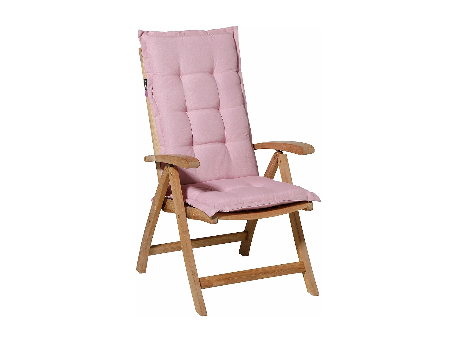 Coussin de chaise de jardin dossier haut Panama rose tendre - Environ 123 x 50 cm - Lot de 4