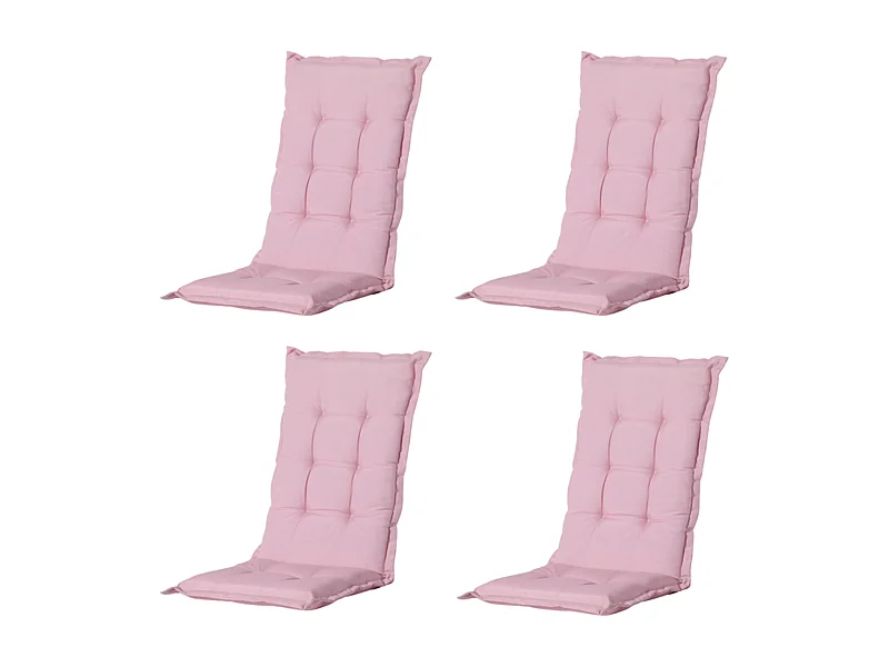 Tuinstoelkussen Hoge Rug Panama soft pink - Ca. 123x50 cm - Set van 4