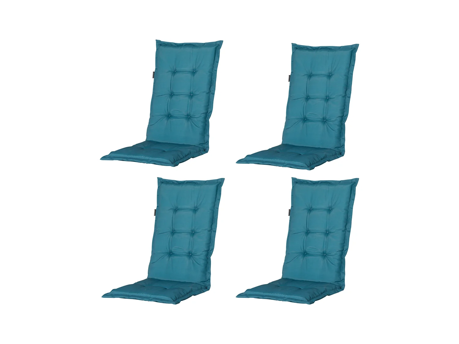 Coussin de chaise de jardin dossier bas Panama bleu mer - Environ 105 x 50 cm - Lot de 4