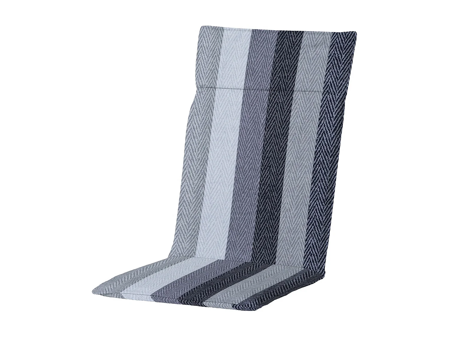 Coussin de chaise de jardin haut dossier Victoria gris - Environ 120 x 50 cm - Lot de 4