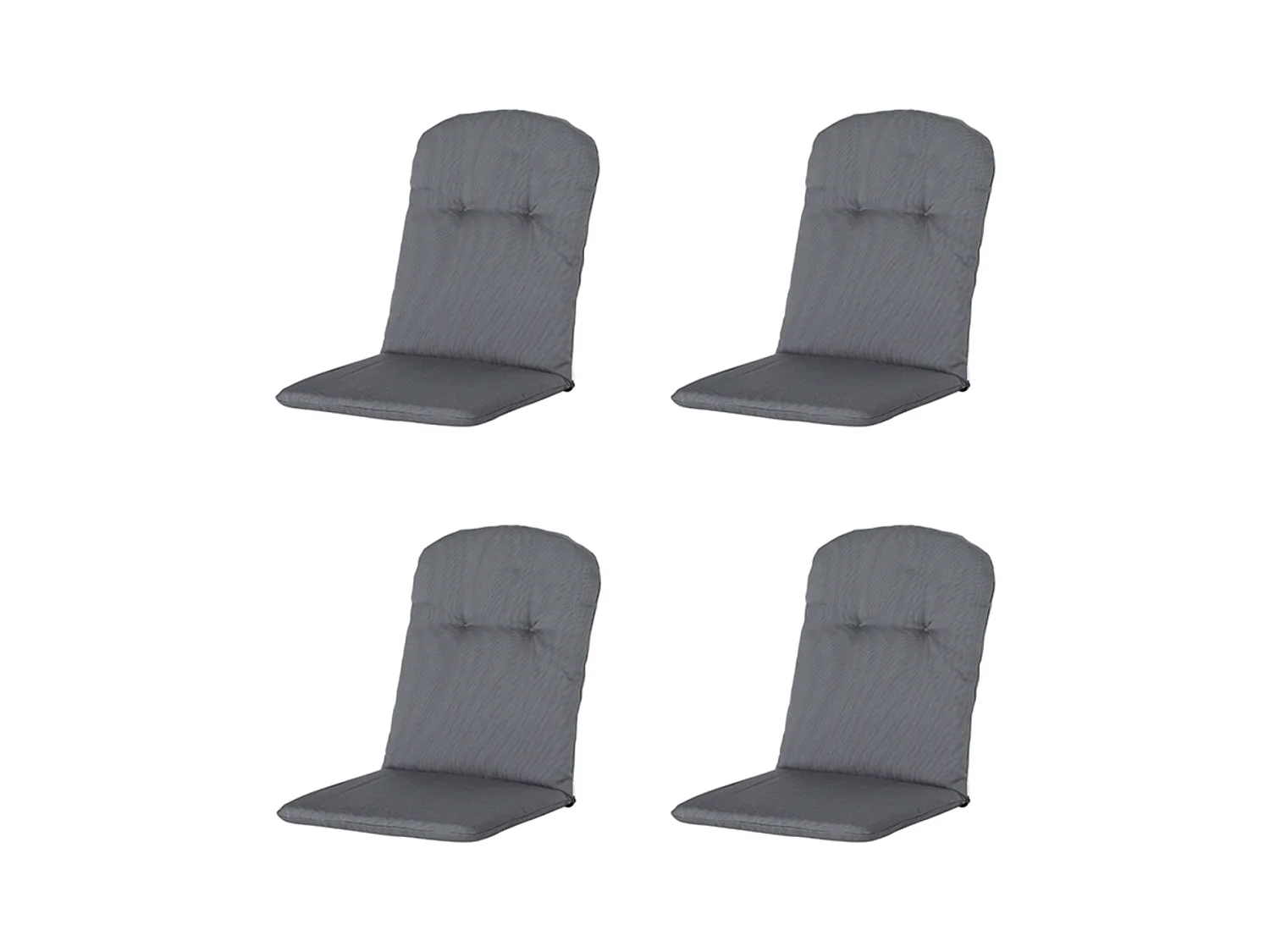 Coussin de fauteuil haut à côtes gris - Environ 96 x 45 cm - Lot de 4