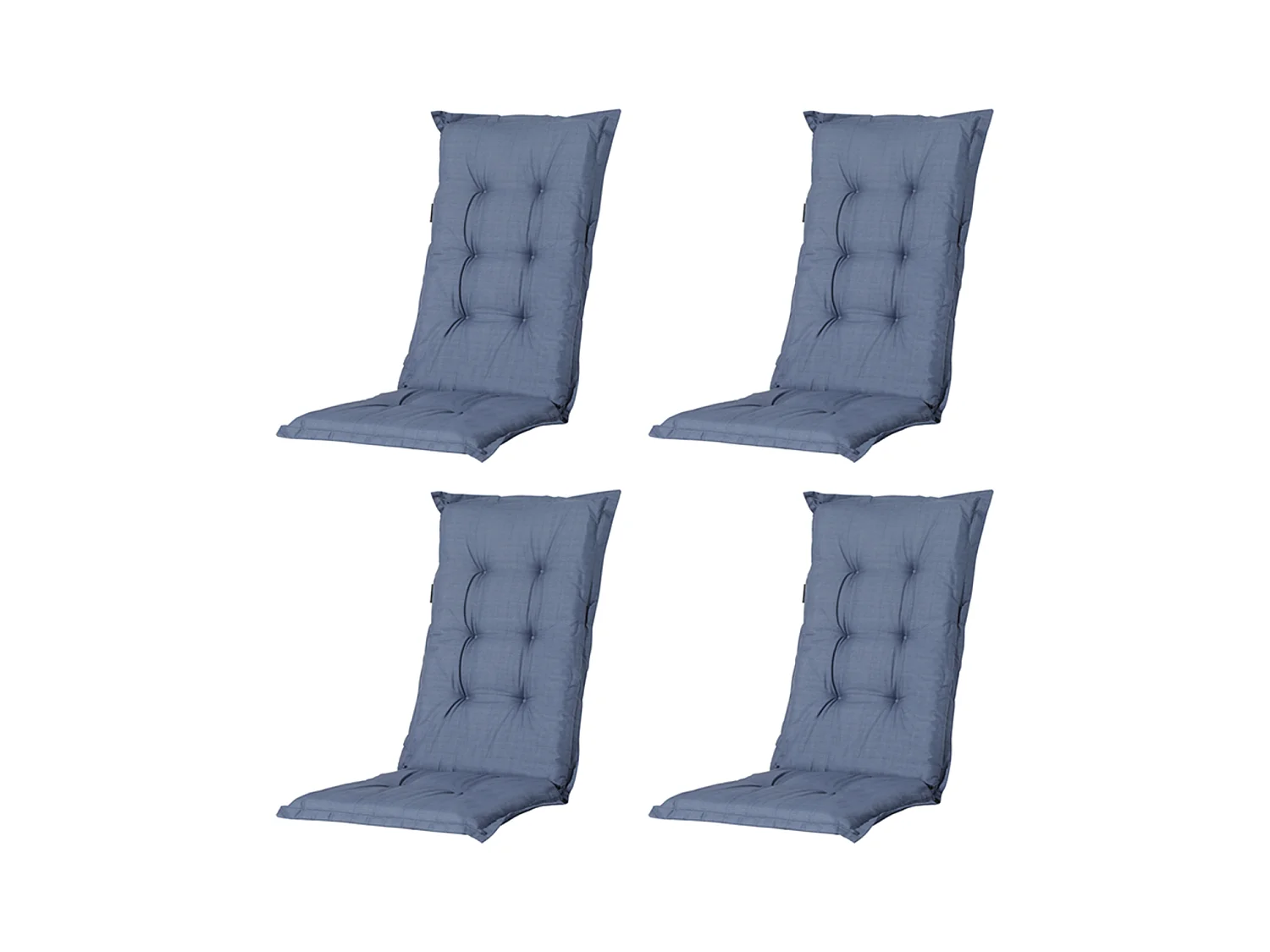 Coussin de chaise de jardin Low Back Basic cobalt - Environ 105 x 50 cm - Lot de 4