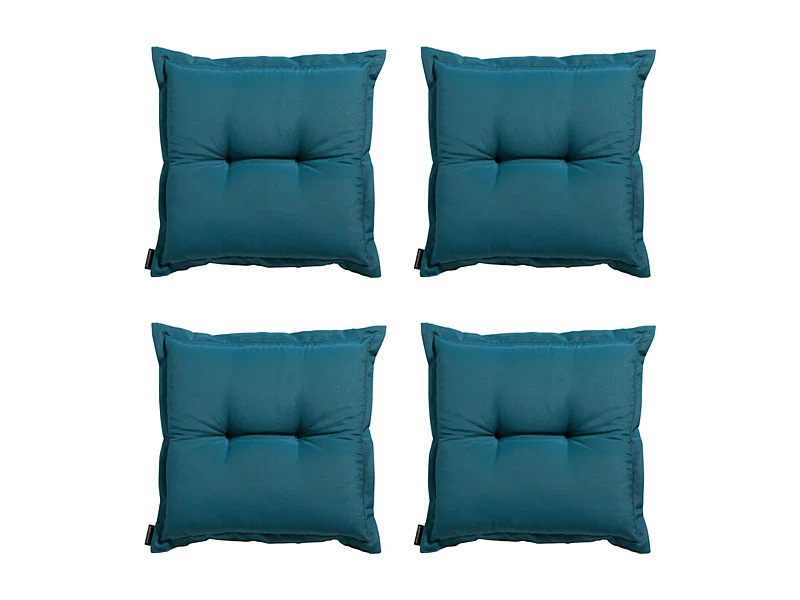 Coussin d'assise Panama bleu mer - Environ 50x50 cm - Lot de 4
